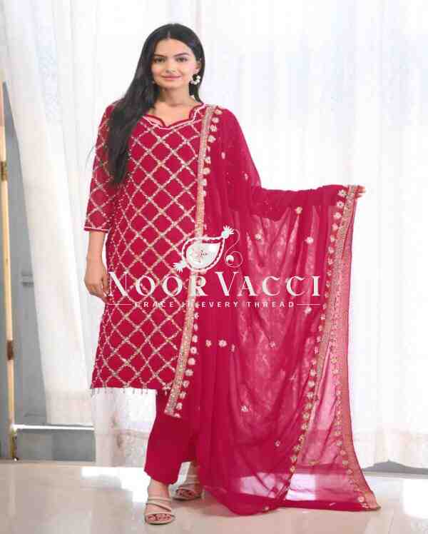 Elegant Fox Georgette Suit with Rivet Moti & Sequin Embroidery – 5 Stunning Colors - Image 12