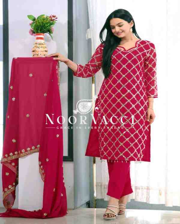 Elegant Fox Georgette Suit with Rivet Moti & Sequin Embroidery – 5 Stunning Colors - Image 11