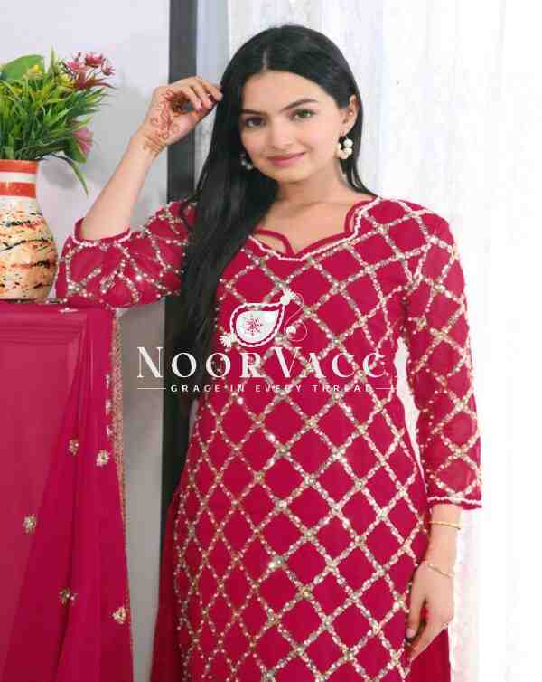 Elegant Fox Georgette Suit with Rivet Moti & Sequin Embroidery – 5 Stunning Colors - Image 10