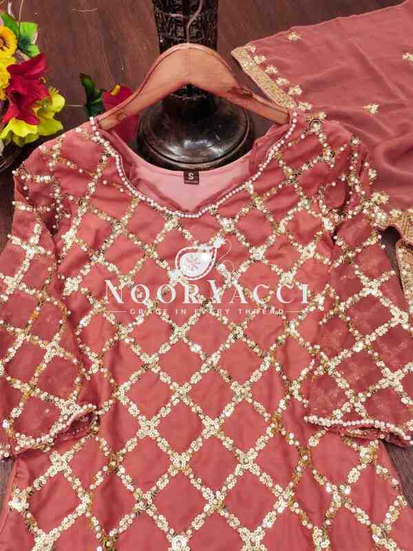 Elegant Fox Georgette Suit with Rivet Moti & Sequin Embroidery – 5 Stunning Colors - Image 14