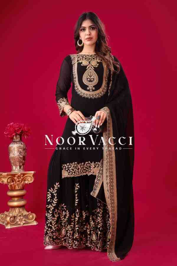 Blooming Faux Georgette Embroidered Plazzo Set - Image 2