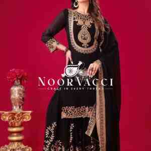 Blooming Faux Georgette Embroidered Plazzo Set