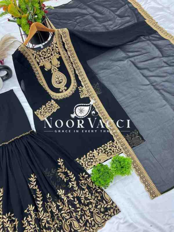 Blooming Faux Georgette Embroidered Plazzo Set - Image 10