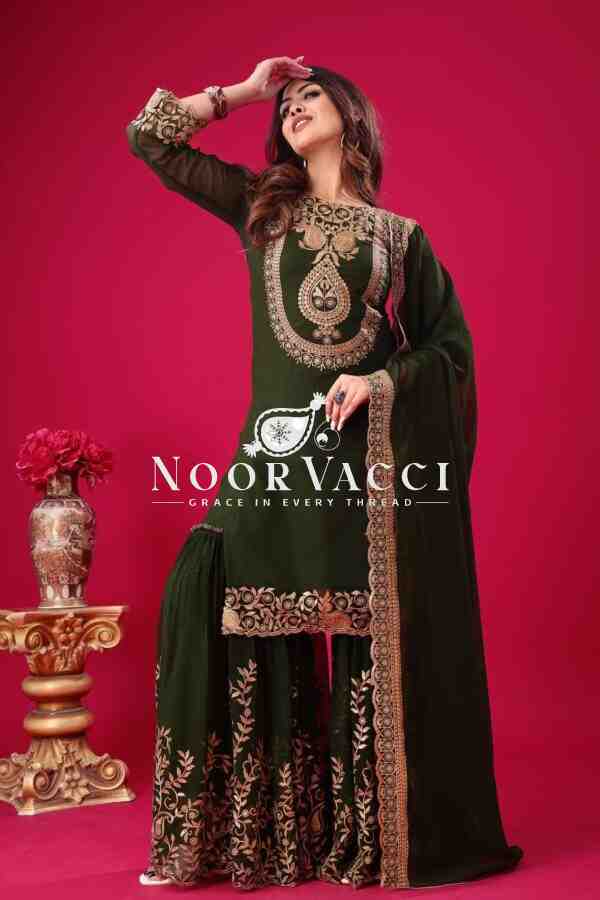 Blooming Faux Georgette Embroidered Plazzo Set - Image 2