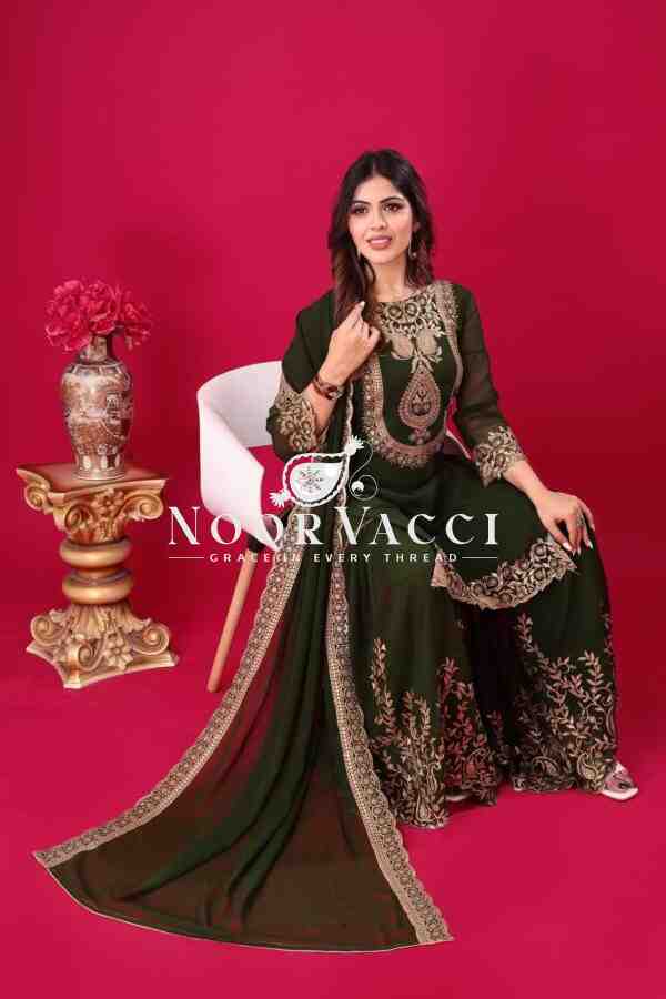 Blooming Faux Georgette Embroidered Plazzo Set - Image 3