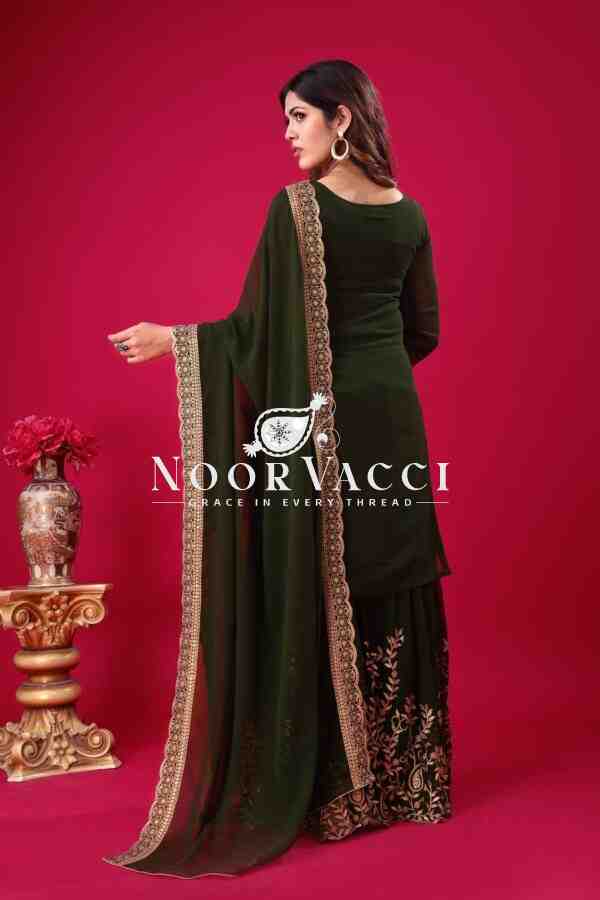 Blooming Faux Georgette Embroidered Plazzo Set - Image 4