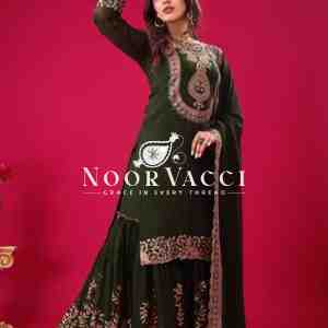 Blooming Faux Georgette Embroidered Plazzo Set
