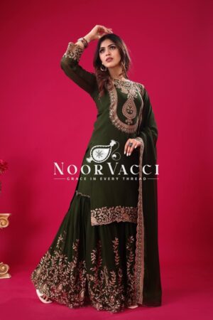 Shop Blooming Faux Georgette Embroidered Plazzo Set