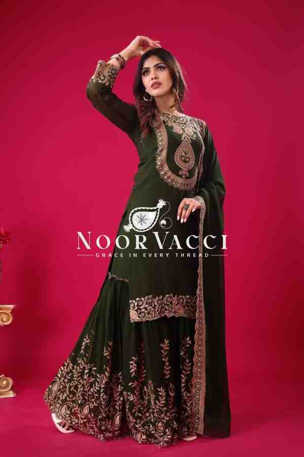 Blooming Faux Georgette Embroidered Plazzo Set