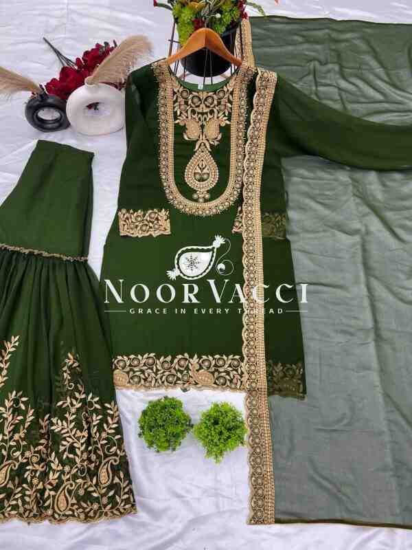 Blooming Faux Georgette Embroidered Plazzo Set - Image 8