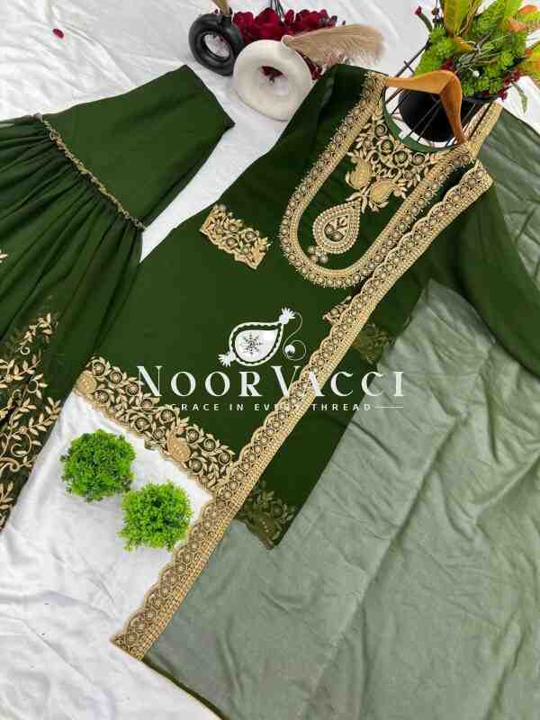 Blooming Faux Georgette Embroidered Plazzo Set - Image 9
