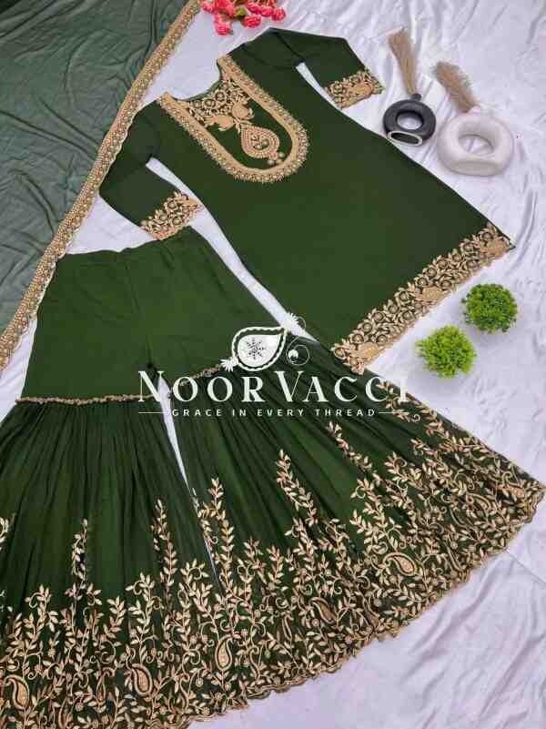 Blooming Faux Georgette Embroidered Plazzo Set - Image 10