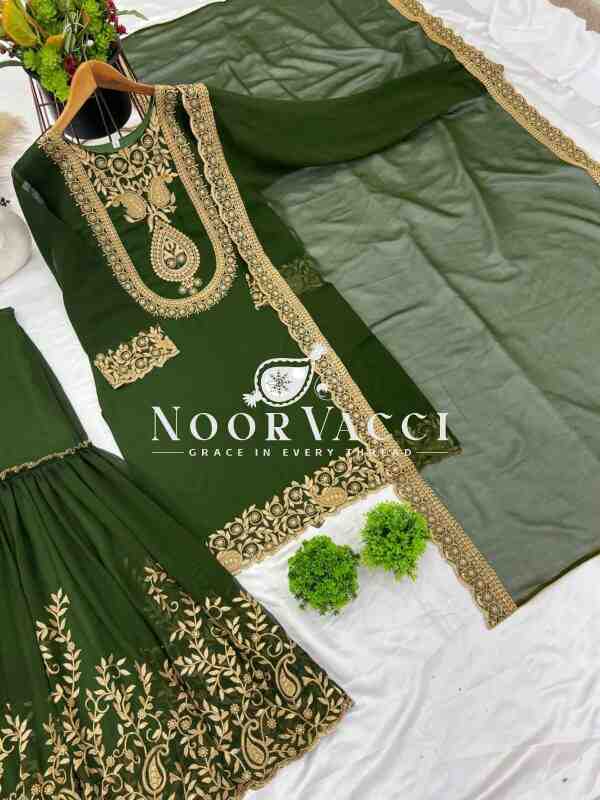 Blooming Faux Georgette Embroidered Plazzo Set - Image 11