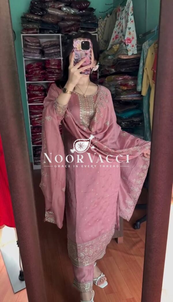 Buy Chinnon Silk Embroidered Festival Set