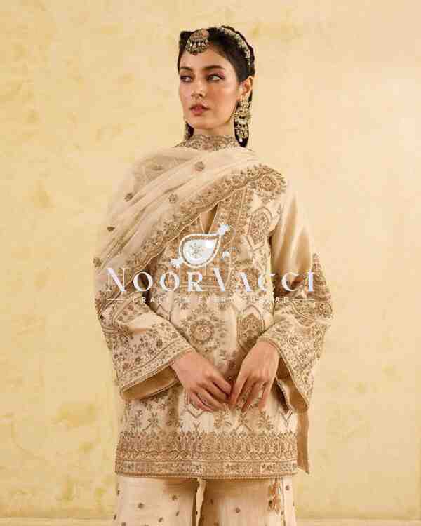 Chinon Silk Eid Special Set with Plazo and Cutwork Organza Dupatta - Image 2