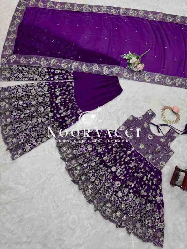 Eid Special Foux Georgette Sharara Set with Sequin Dupatta - Image 11