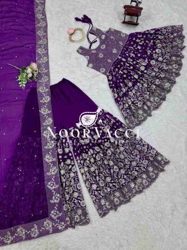Eid Special Foux Georgette Sharara Set with Sequin Dupatta - Image 10