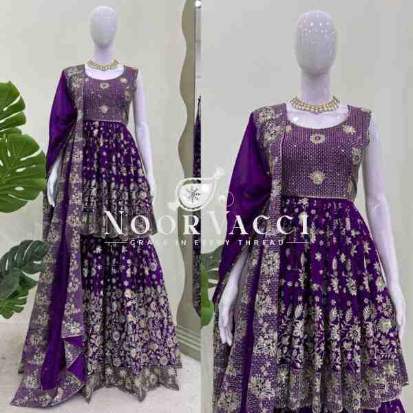 Eid Special Foux Georgette Sharara Set with Sequin Dupatta - Image 5