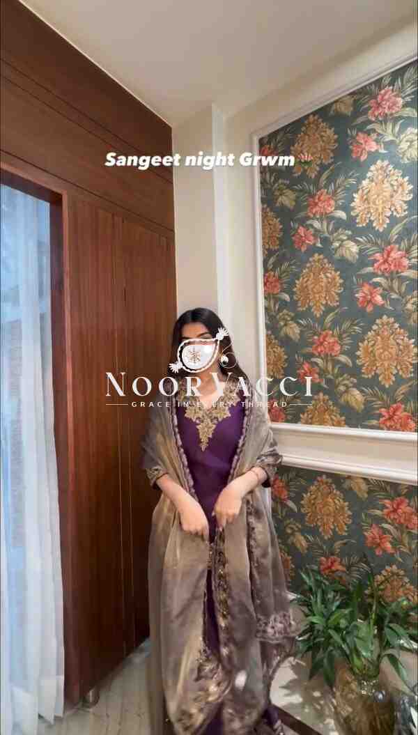 Pure Chinnon Embroidered Plazzo Set - Image 4