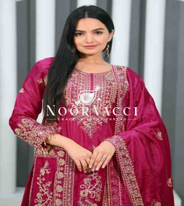 Graceful Chinon Suit with Coding Sequin Embroidery – 5 Elegant Colors - Image 4