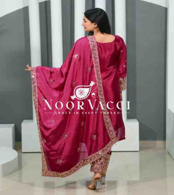 Graceful Chinon Suit with Coding Sequin Embroidery – 5 Elegant Colors - Image 3