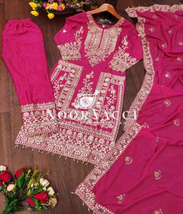 Graceful Chinon Suit with Coding Sequin Embroidery – 5 Elegant Colors - Image 7