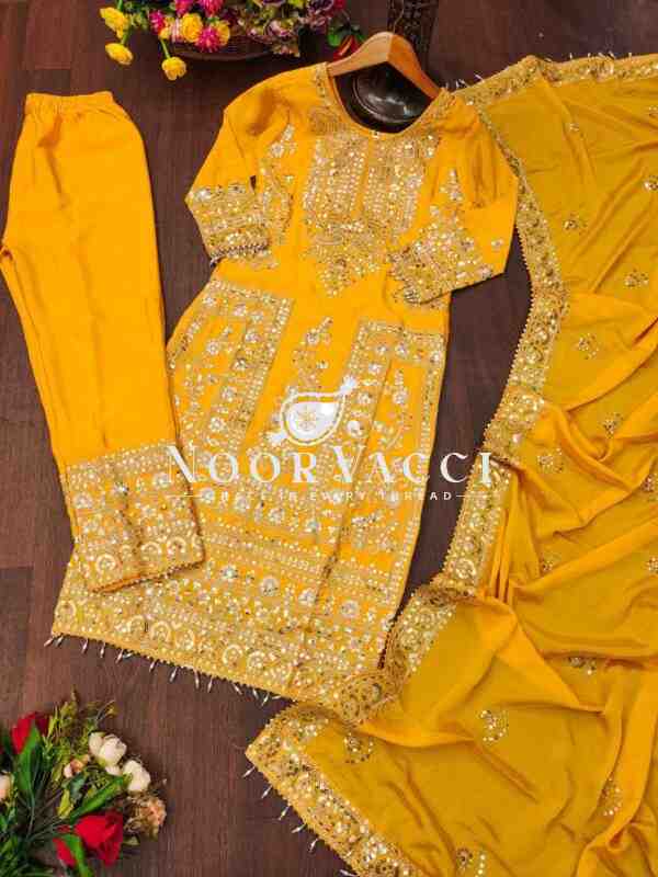 Graceful Chinon Suit with Coding Sequin Embroidery – 5 Elegant Colors - Image 9