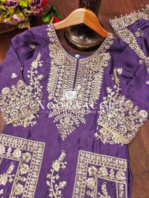 Graceful Chinon Suit with Coding Sequin Embroidery – 5 Elegant Colors - Image 12