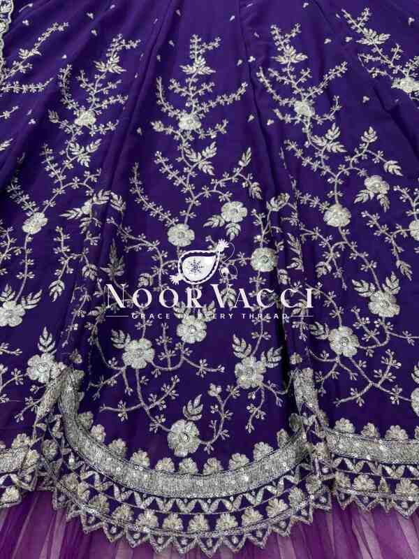 Semi-Stitched Faux Georgette Lehenga Set with Thread and Sequin Work and Flared Dupatta - Image 7