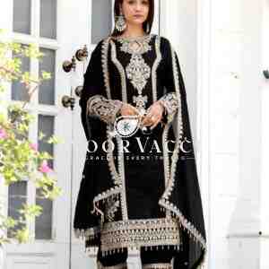 Chinon Silk Embroidered Plazzo Set with Tassel Dupatta