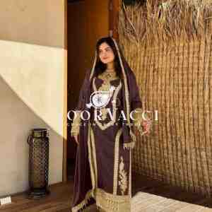 Chinon Silk Embroidered Plazzo Set with Tassel Dupatta