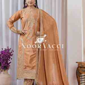 Chinon Silk Embroidered Plazzo Set with Tassel Dupatta