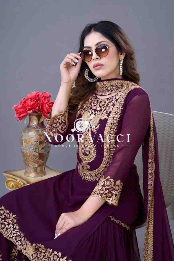 Blooming Faux Georgette Embroidered Plazzo Set - Image 6