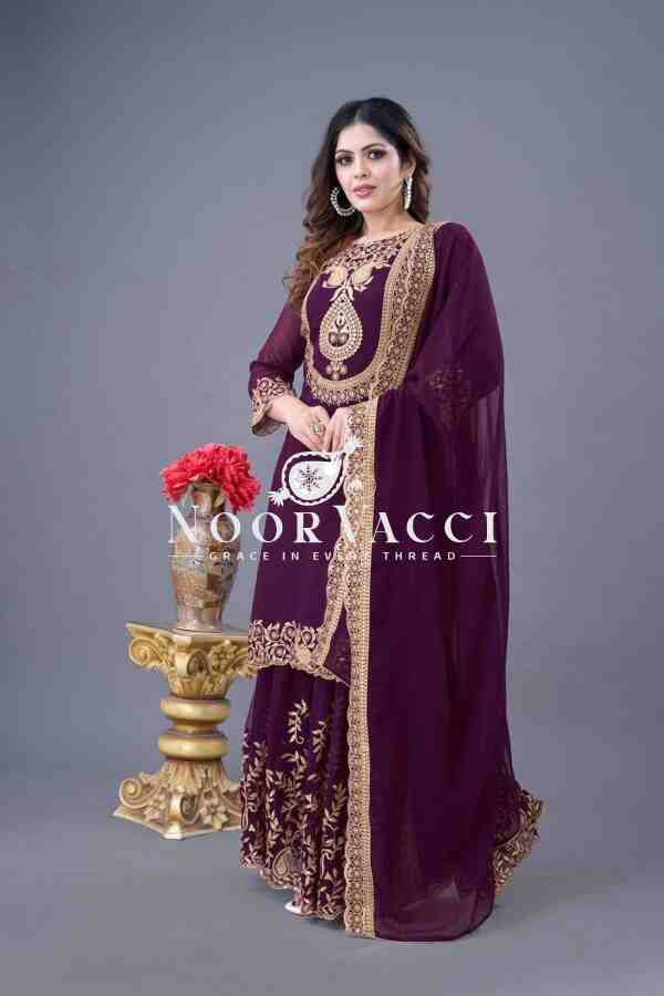 Blooming Faux Georgette Embroidered Plazzo Set - Image 4
