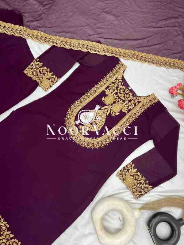 Blooming Faux Georgette Embroidered Plazzo Set - Image 7