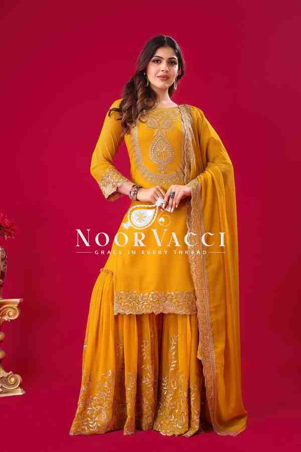 Blooming Faux Georgette Embroidered Plazzo Set - Image 4