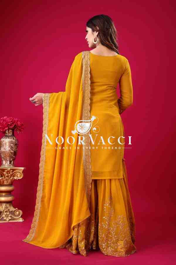Blooming Faux Georgette Embroidered Plazzo Set - Image 5