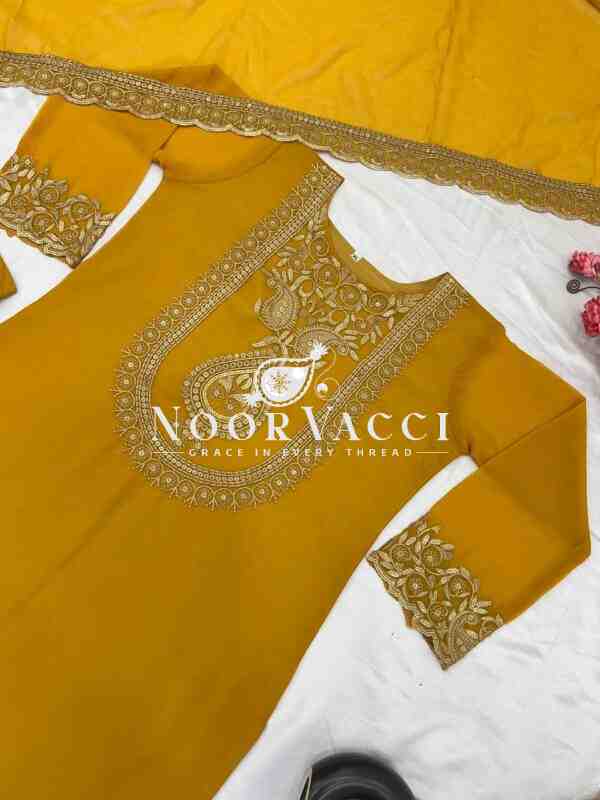 Blooming Faux Georgette Embroidered Plazzo Set - Image 8