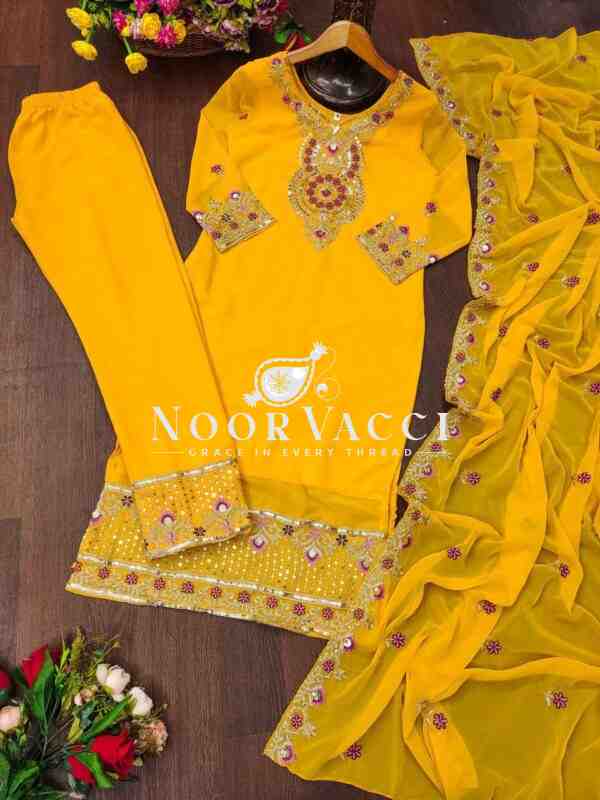 Elegant Fox Georgette Suit with Sequin Embroidery – Premium Designer Look - Image 3