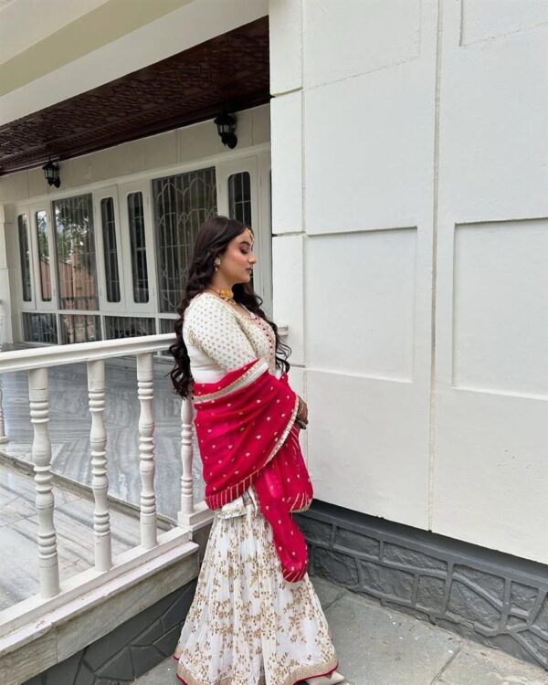 Shop Eid Special Foux Georgette Sharara Suit with Sequin Dupatta - Image 2