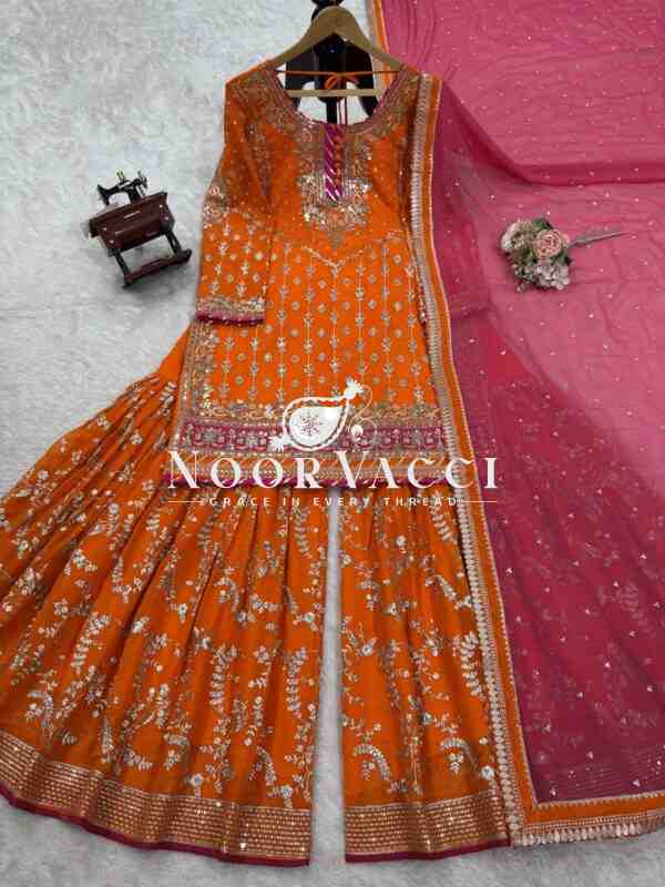 Eid Special Foux Georgette Sharara Suit with Sequin Dupatta - Image 6
