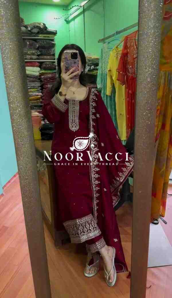 Chinnon Silk Embroidered Festival Wear Set - Image 4