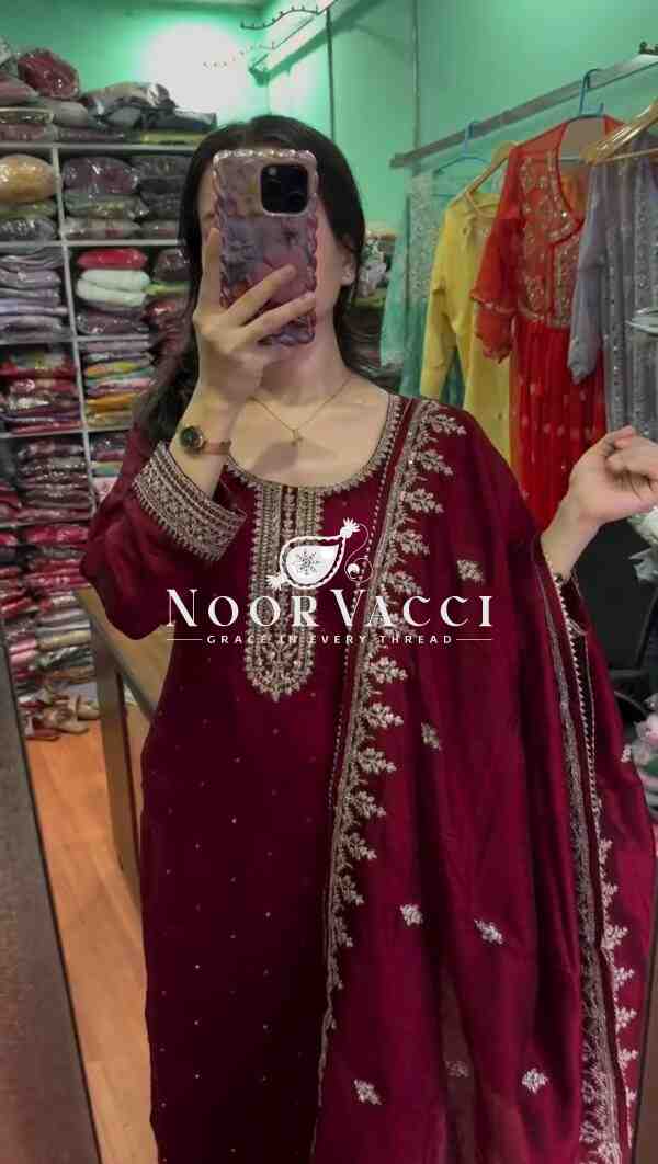 Chinnon Silk Embroidered Festival Wear Set - Image 3