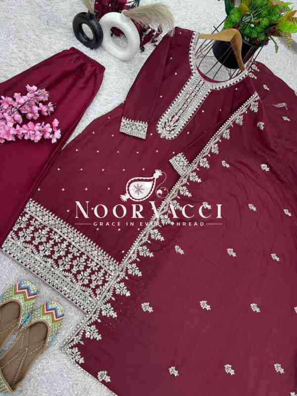 Chinnon Silk Embroidered Festival Wear Set - Image 8