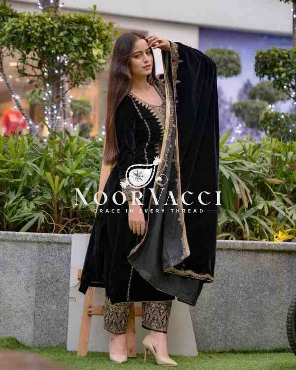 Velvet Embroidered Party Wear Set