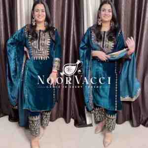 Velvet Embroidered Party Wear Set