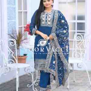 Elegant Fox Georgette Suit with Sequence & Stone Embroidery – Premium Designer Wear