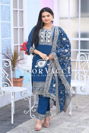 Buy Elegant Fox Georgette Suit with Sequence & Stone Embroidery – Premium Designer Wear