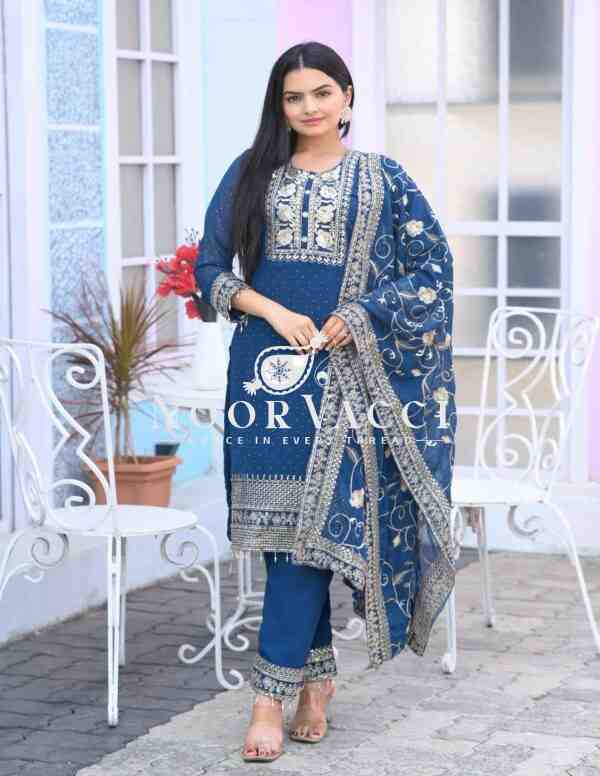 Elegant Fox Georgette Suit with Sequence & Stone Embroidery – Premium Designer Wear