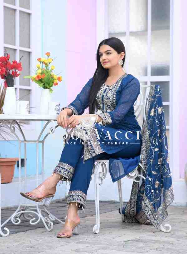 Elegant Fox Georgette Suit with Sequence & Stone Embroidery – Premium Designer Wear - Image 2